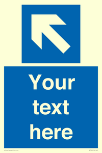 Custom Directional signage blue left arrow 